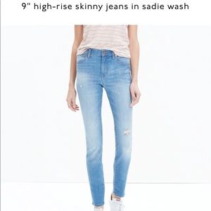 Madewell 9” skinny skinny’s in the Sadie wash!!
